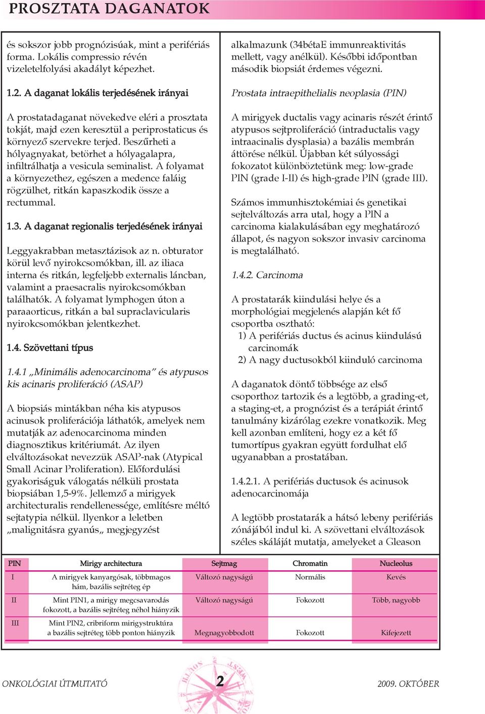 Beszûrheti a hólyagnyakat, betörhet a hólyagalapra, infiltrálhatja a vesicula seminalist. A folyamat a környezethez, egészen a medence faláig rögzülhet, ritkán kapaszkodik össze a rectummal. 1.3.