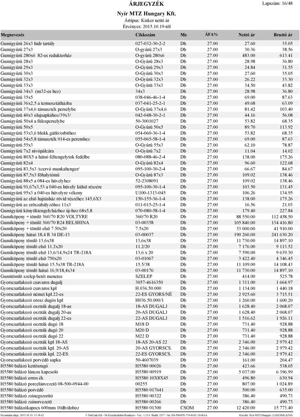 30 Gumigyûrû 33x3 O-Gyûrü 33x3 Db 27.00 34.50 43.82 Gumigyûrû 34x3 (ns32-es hez) 34x3 Db 27.00 28.98 36.80 Gumigyûrû 35x5 038-046-46-1-4 Db 27.00 69.00 87.