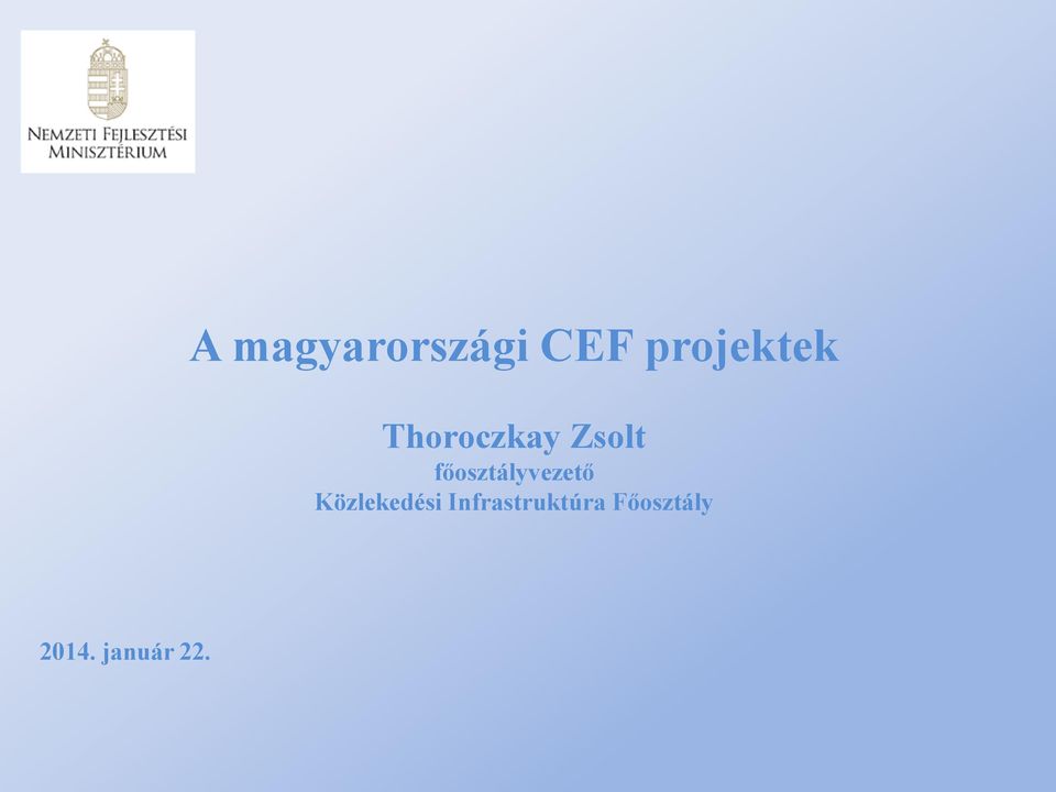 főosztályvezető Közlekedési