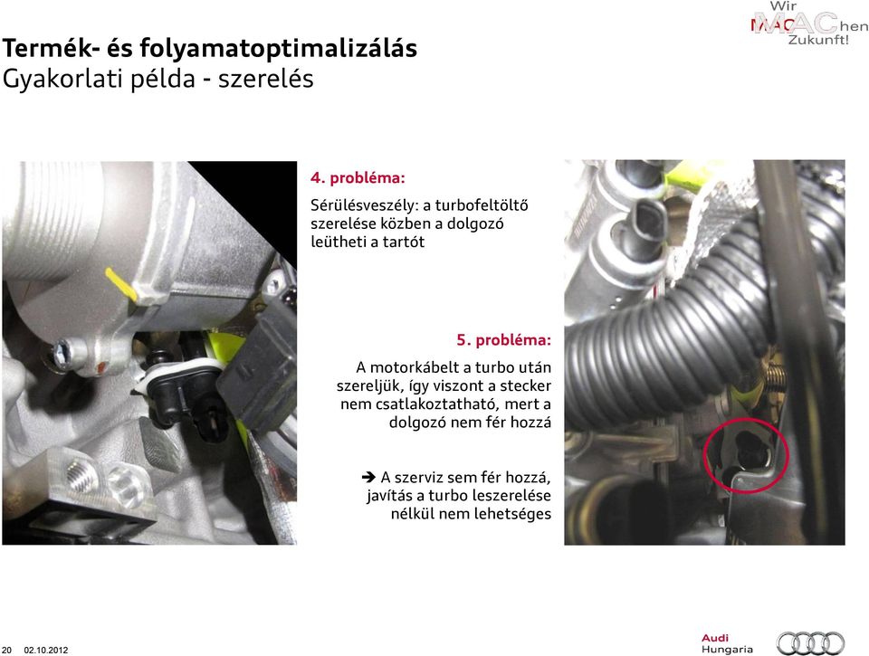 probléma: A motorkábelt a turbo után szereljük, így viszont a stecker nem