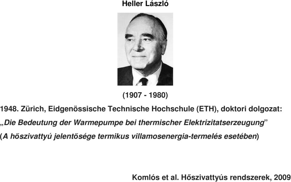 Die Bedeutung der Warmepumpe bei thermischer Elektrizitatserzeugung (A