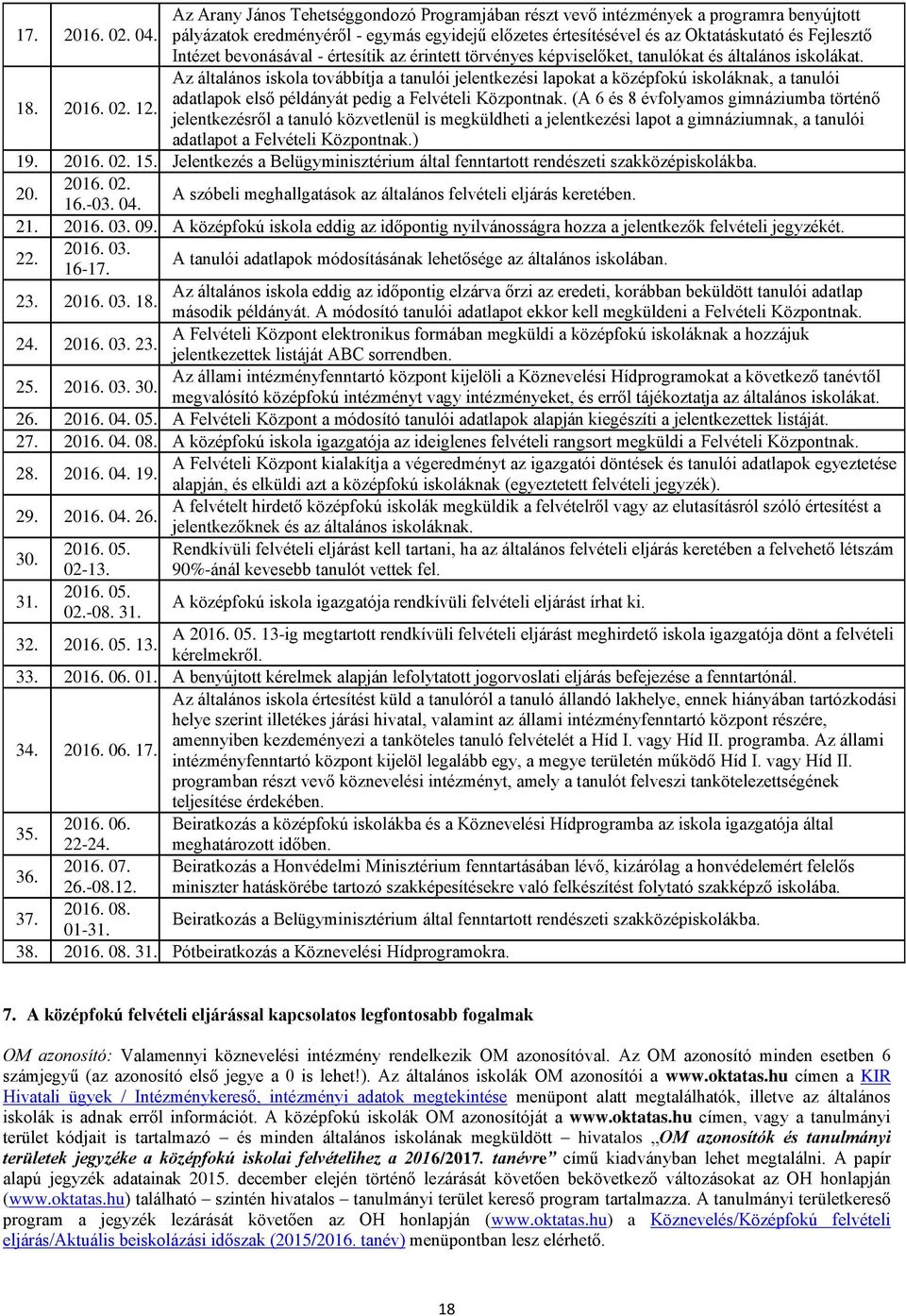 bevonásával - értesítik az érintett törvényes képviselőket, tanulókat és általános iskolákat. 18. 2016. 02. 12.