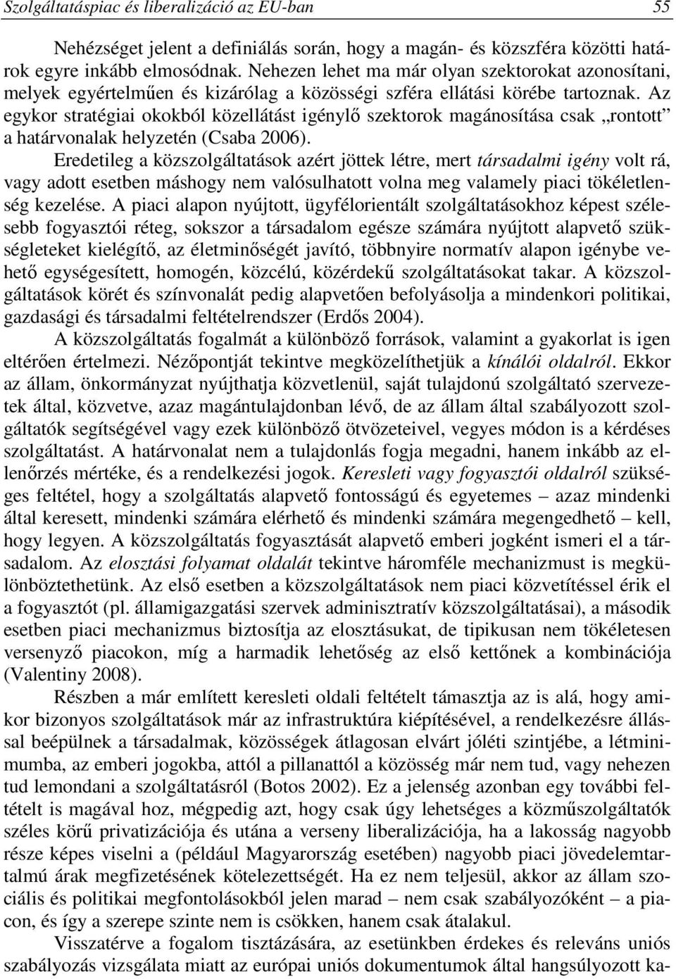 Az egykor stratégiai okokból közellátást igénylő szektorok magánosítása csak rontott a határvonalak helyzetén (Csaba 2006).