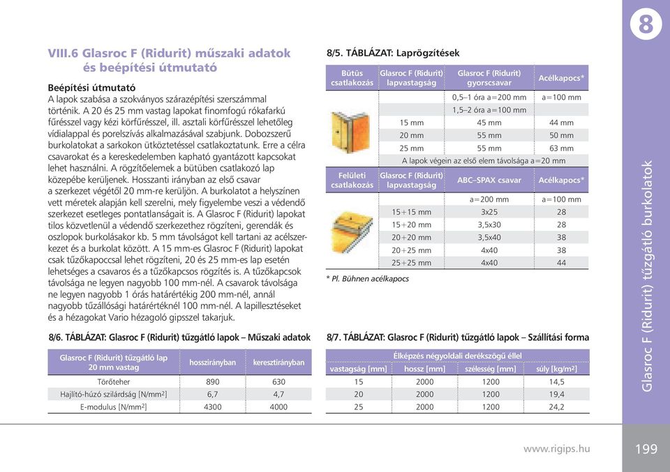 Dobozszerû burkolatokat a sarkokon ütköztetéssel csatlakoztatunk. Erre a célra csavarokat és a kereskedelemben kapható gyantázott kapcsokat lehet használni.