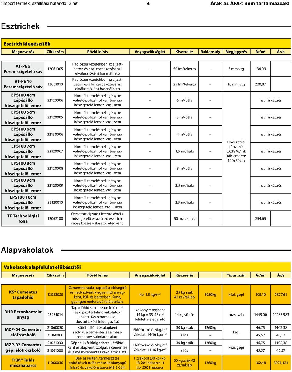 Lépésálló hőszigetelő lemez EPS100 5cm Lépésálló hőszigetelő lemez EPS100 6cm Lépésálló hőszigetelő lemez EPS100 7cm Lépésálló hőszigetelő lemez EPS100 8cm Lépésálló hőszigetelő lemez EPS100 9cm