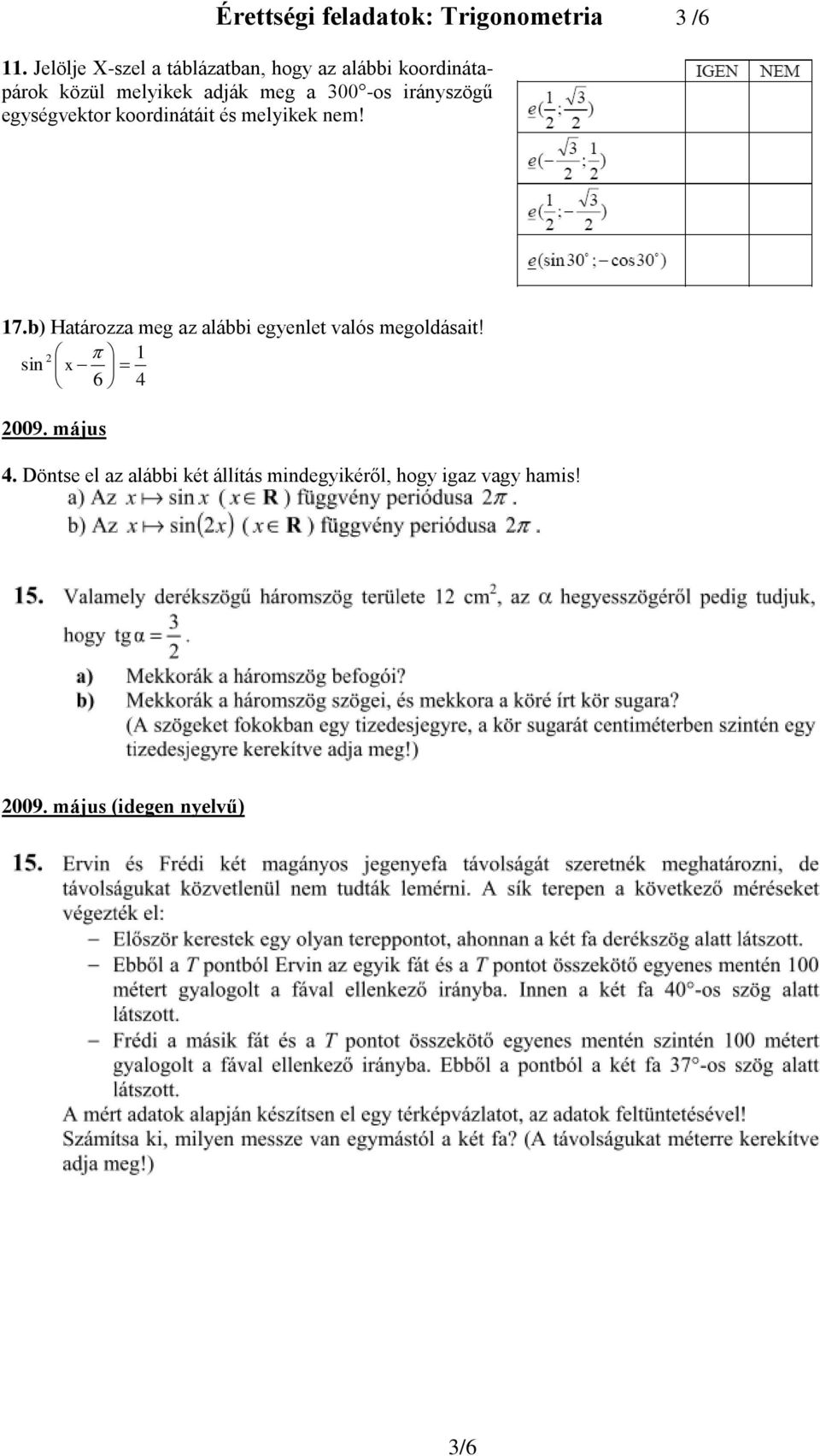 Érettségi feladatok: Trigonometria 1 /6 - PDF Free Download