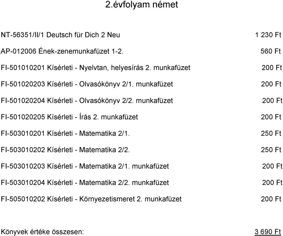 munkafüzet FI 501020205 Kísérleti Írás 2. munkafüzet FI 503010201 Kísérleti Matematika 2/1. FI 503010202 Kísérleti Matematika 2/2.