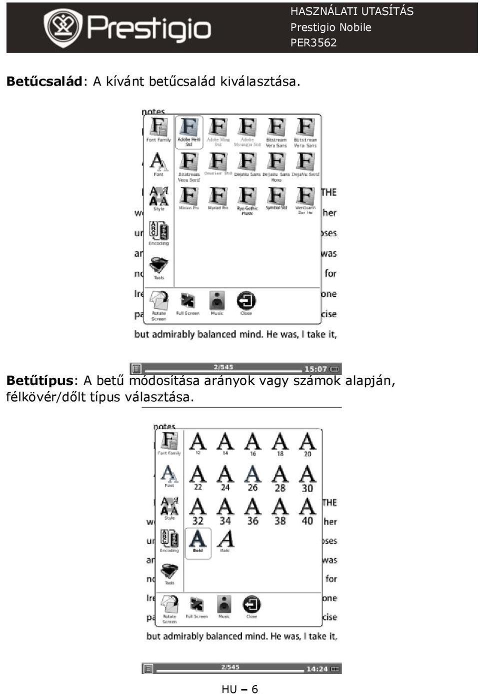 Betűtípus: A betű módosítása