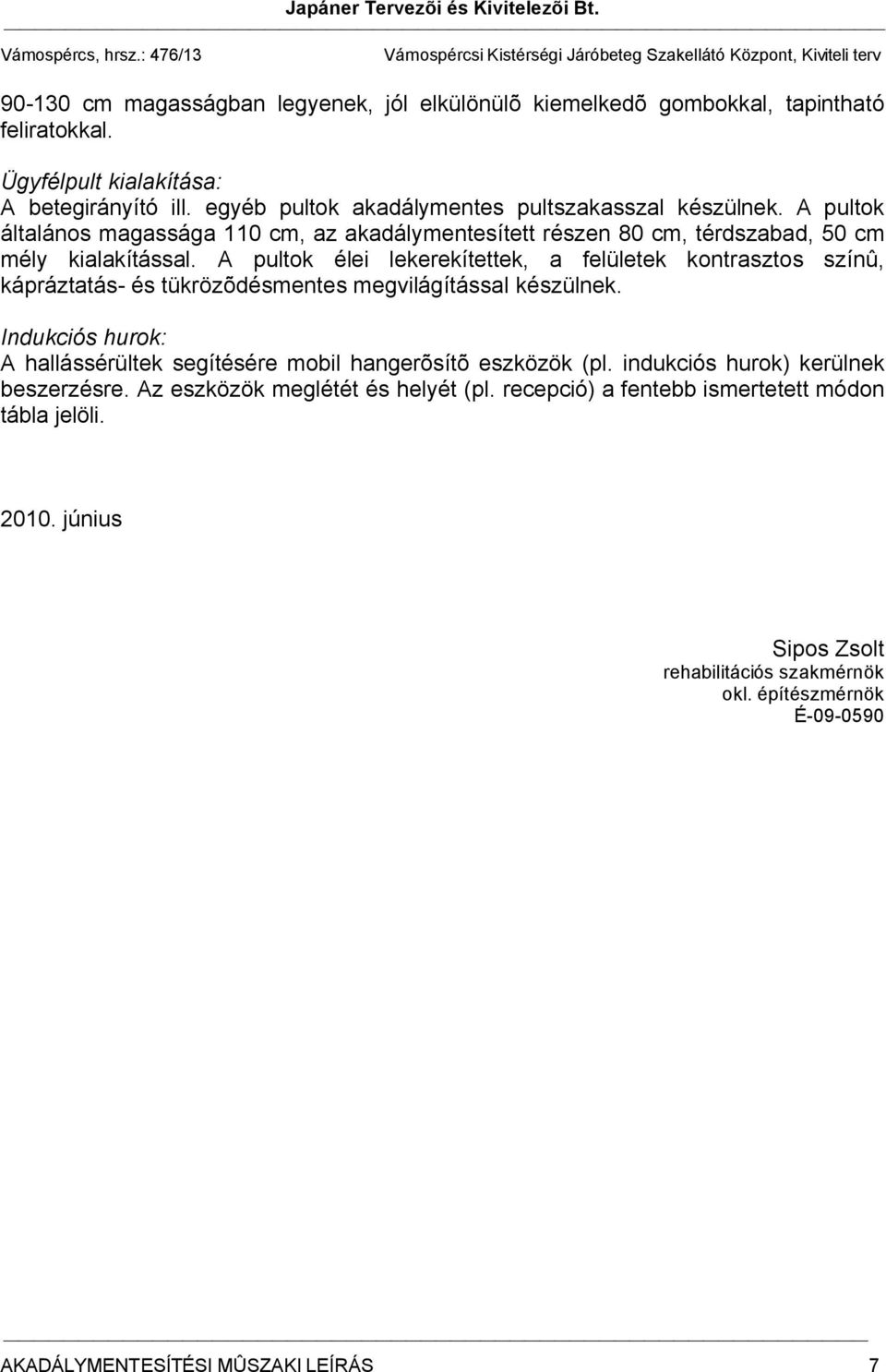 Akadálymentesítési mûszaki leírás - PDF Ingyenes letöltés