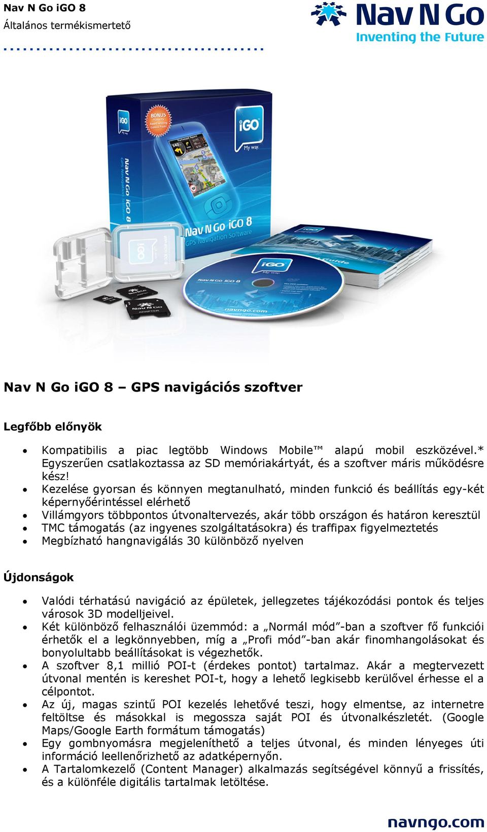 Nav N Go igo 8 GPS navigációs szoftver - PDF Free Download