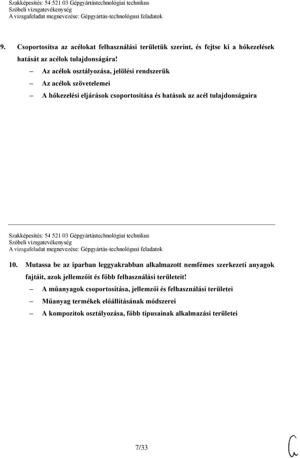521 03 Gépgyártástechnológiai technikus 10.