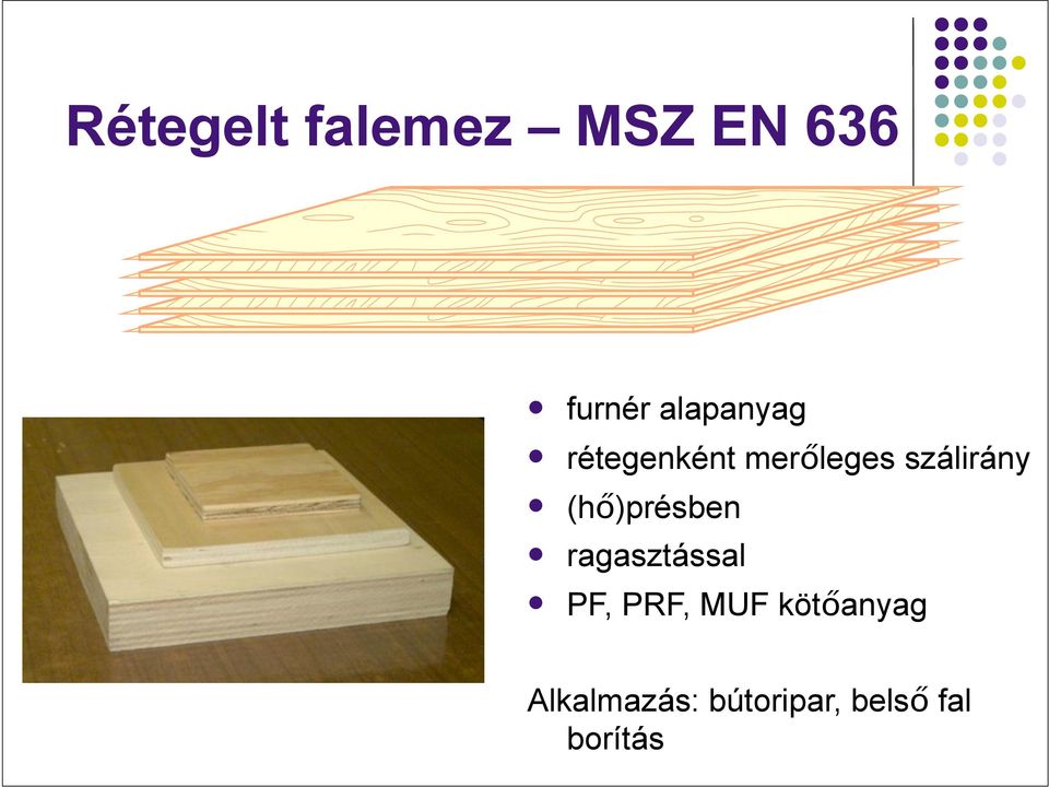 rétegenként merőleges szálirány!