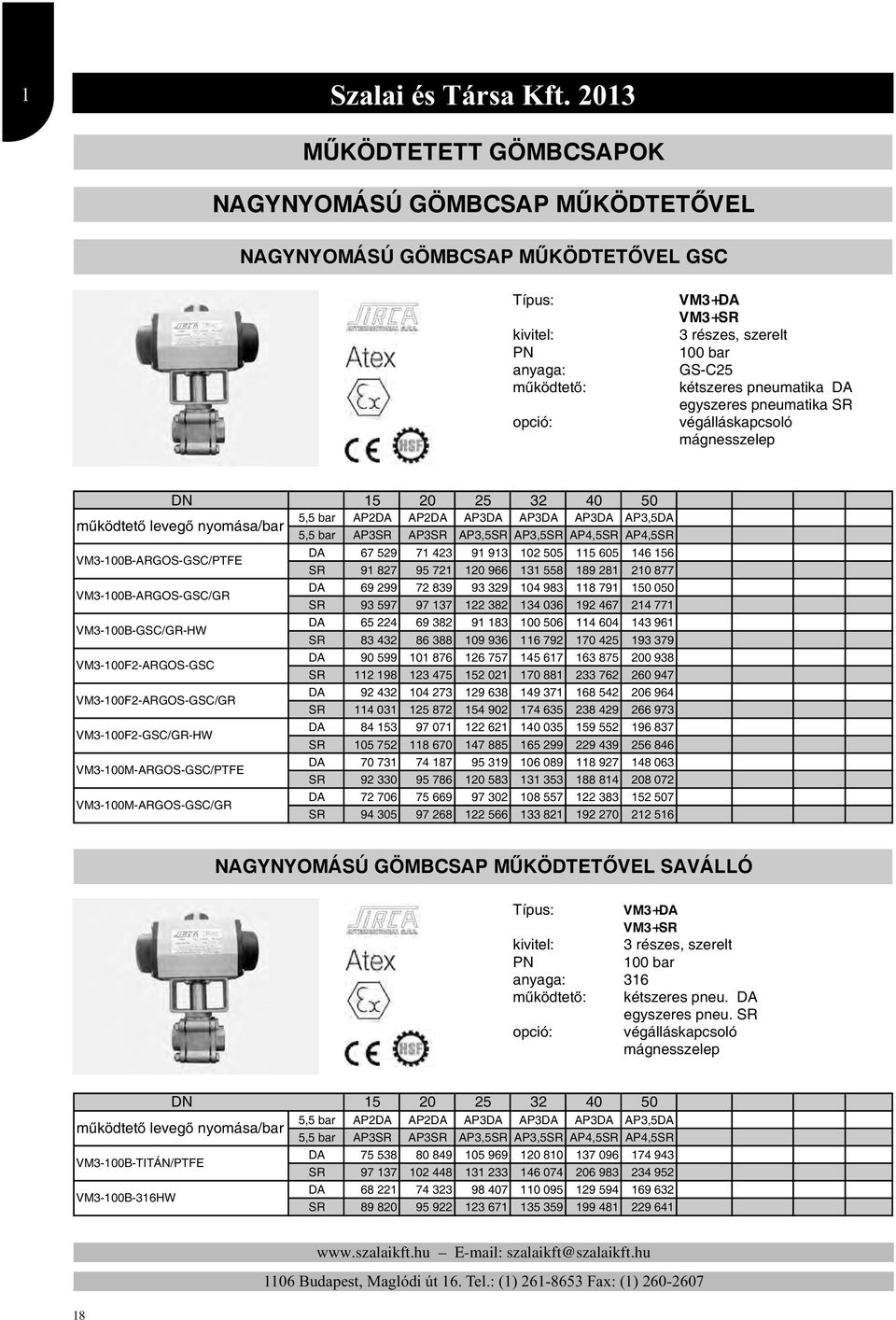 pneumatika SR végálláskapcsoló mágnesszelep DN 15 20 25 32 40 50 működtető levegő nyomása/bar VM3-100B-ARGOS-GSC/PTFE VM3-100B-ARGOS-GSC/GR VM3-100B-GSC/GR-HW VM3-100F2-ARGOS-GSC