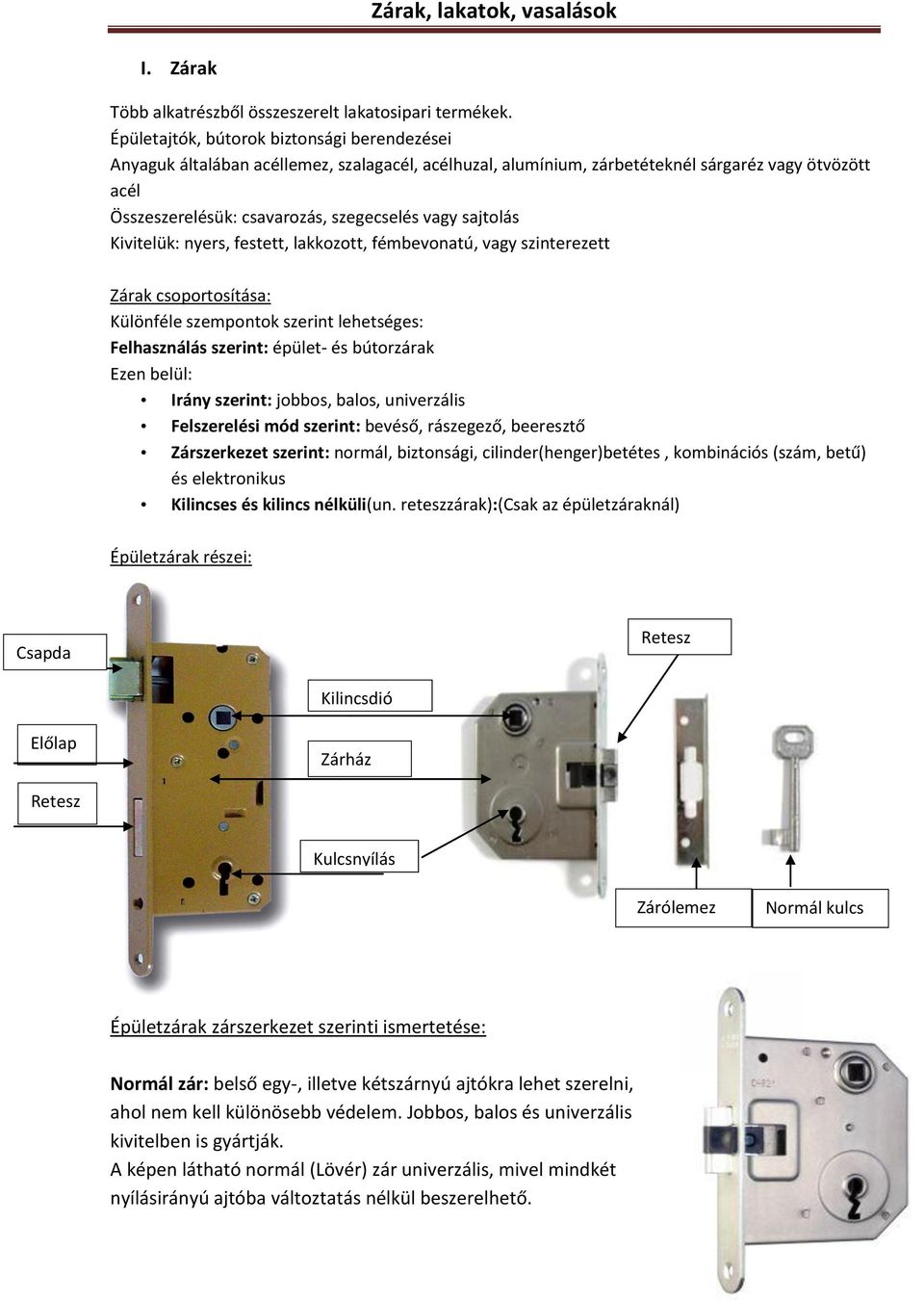 Zárak, lakatok, vasalások - PDF Free Download