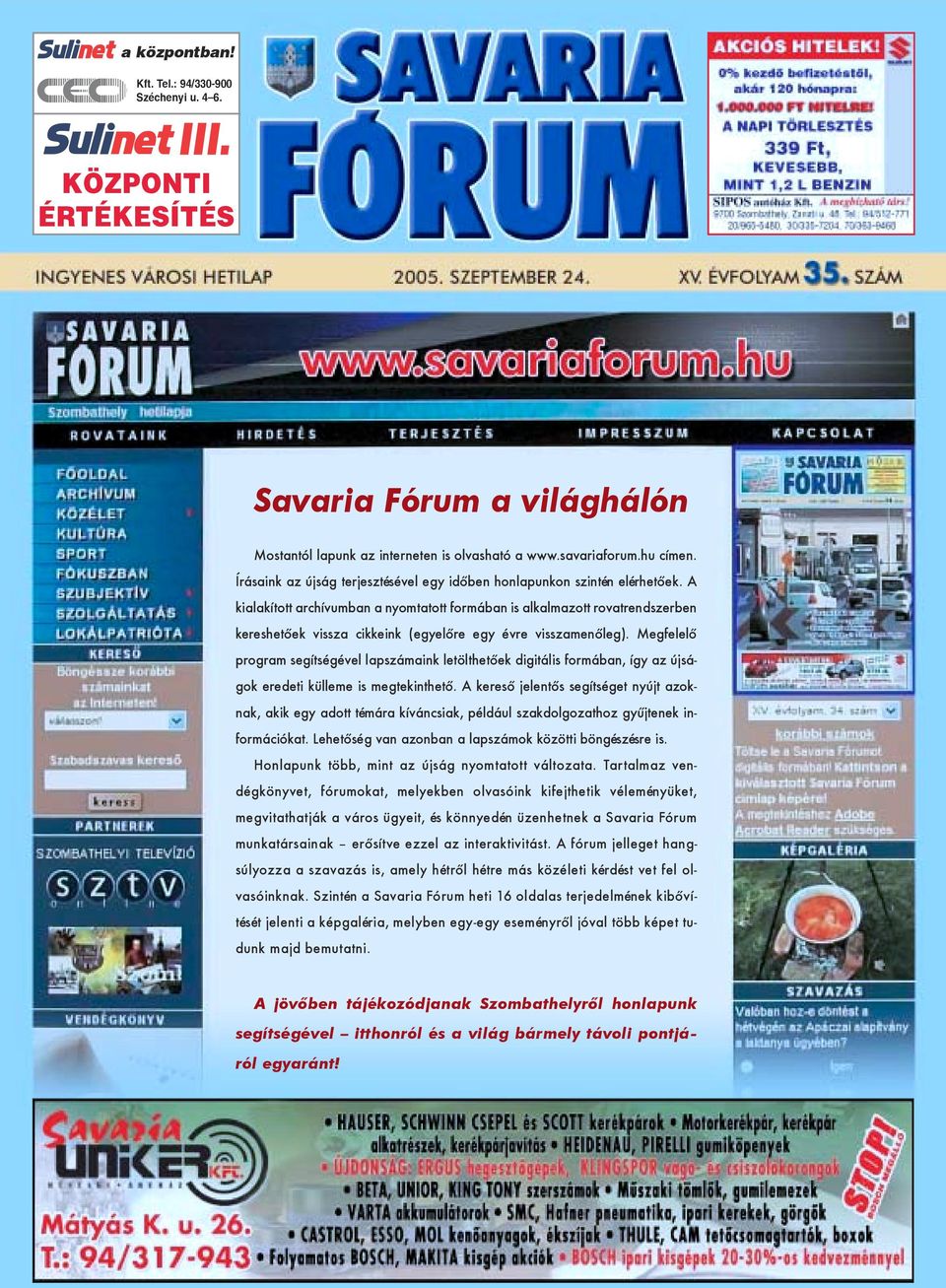 Savaria Fórum a világhálón - PDF Free Download