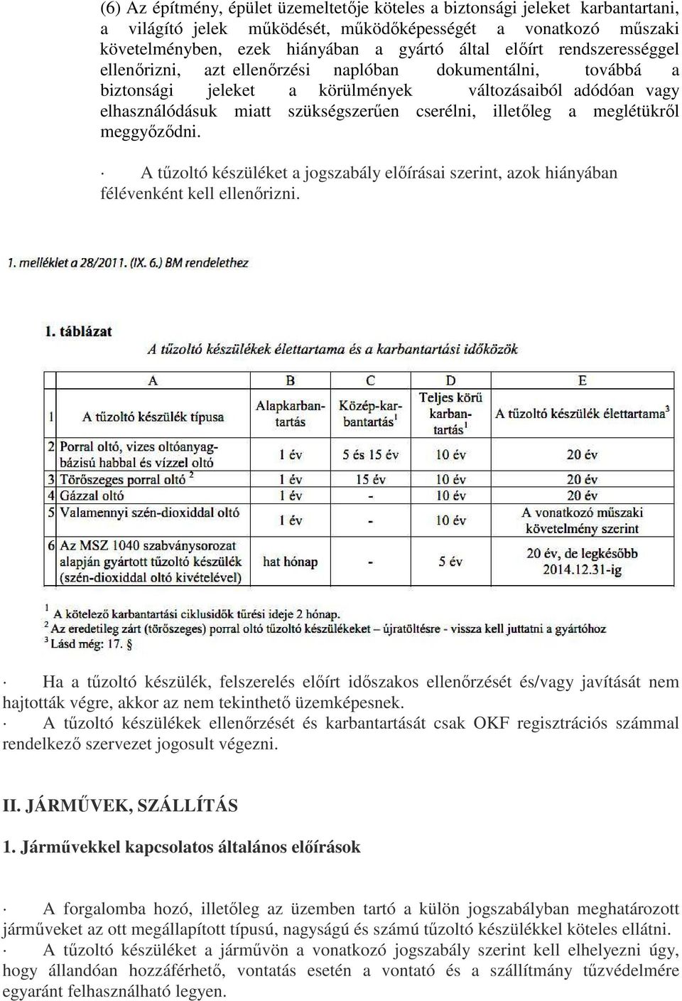 meglétükről meggyőződni. A tűzoltó készüléket a jogszabály előírásai szerint, azok hiányában félévenként kell ellenőrizni.