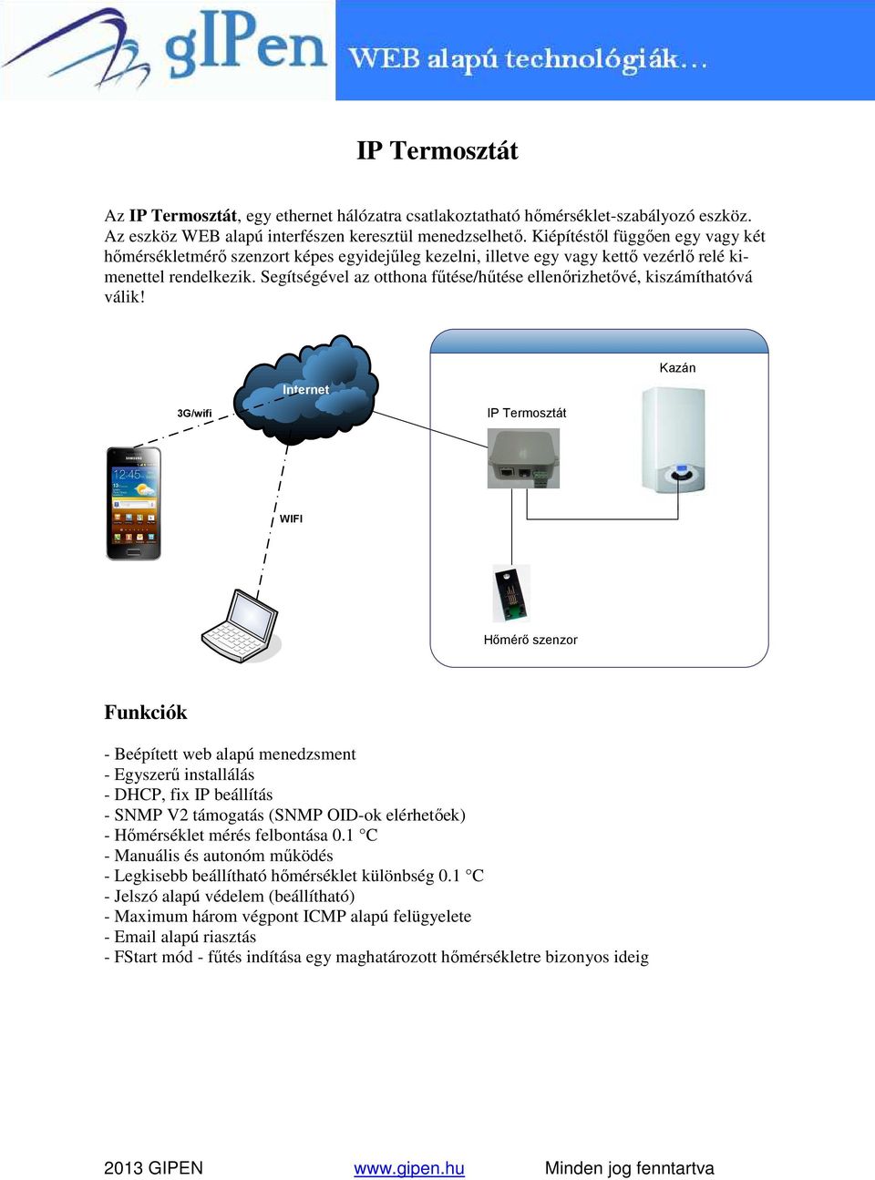 IP Termosztát. Funkciók. Web a - PDF Ingyenes letöltés