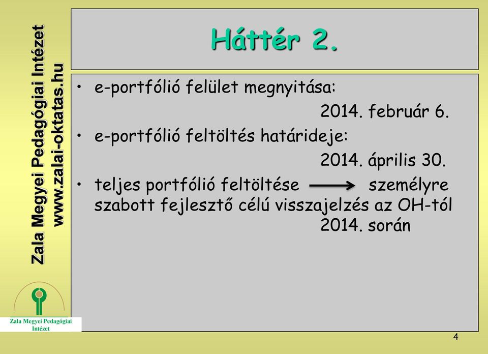 feltöltés határideje: 2014. február 6. 2014. április 30.