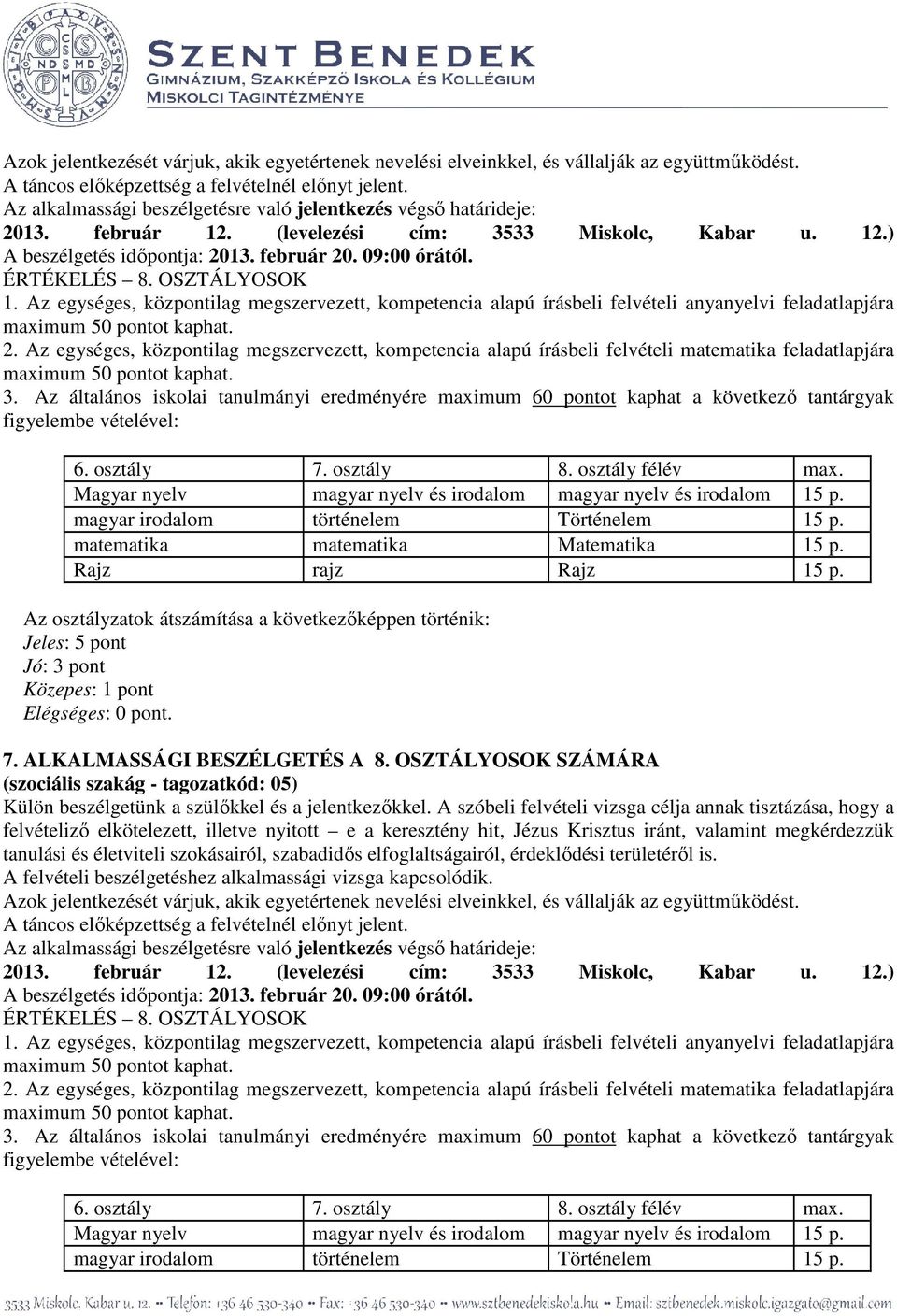 8. OSZTÁLYOSOK SZÁMÁRA