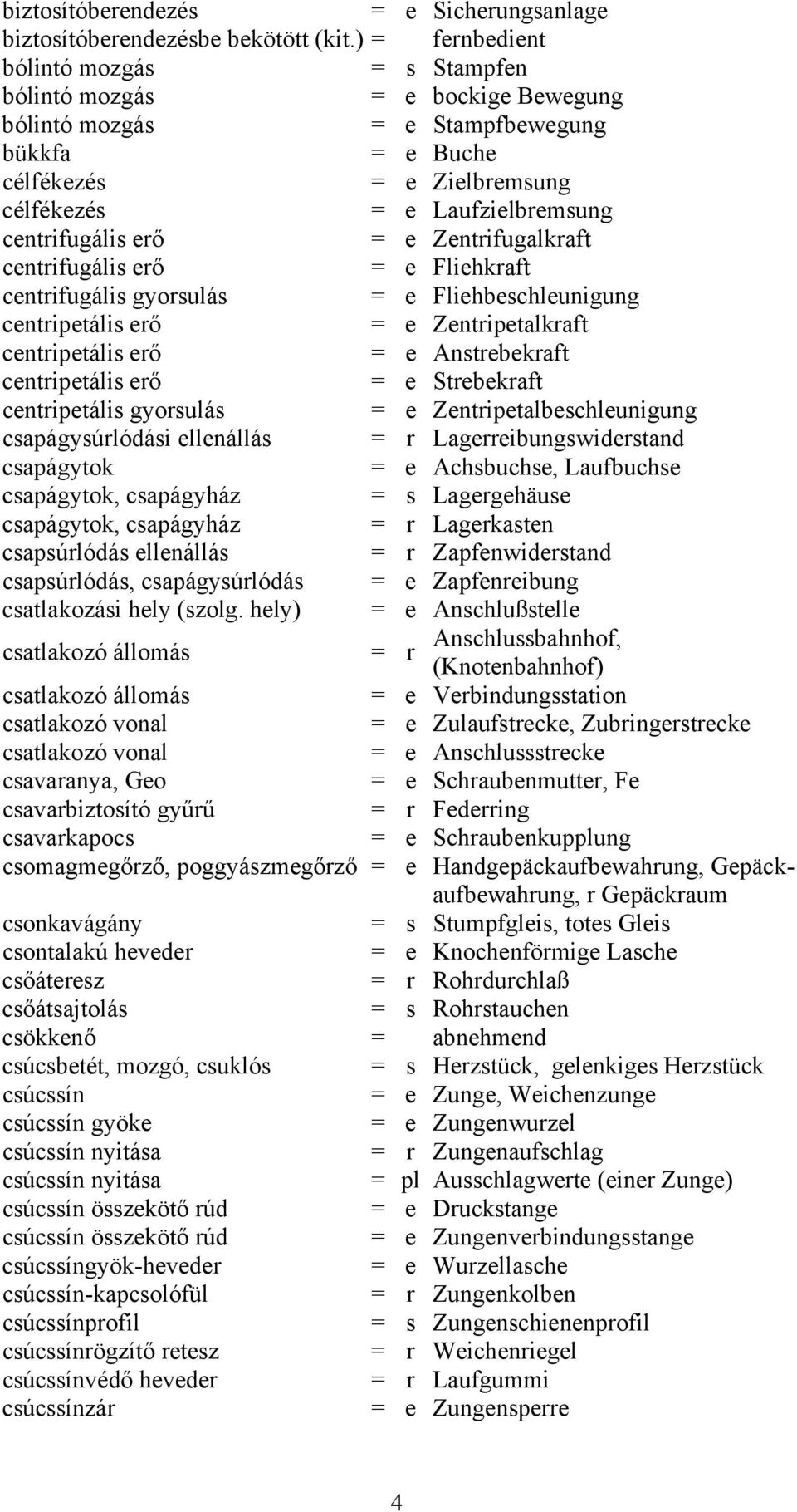 centrifugális erő = e Zentrifugalkraft centrifugális erő = e Fliehkraft centrifugális gyorsulás = e Fliehbeschleunigung centripetális erő = e Zentripetalkraft centripetális erő = e Anstrebekraft