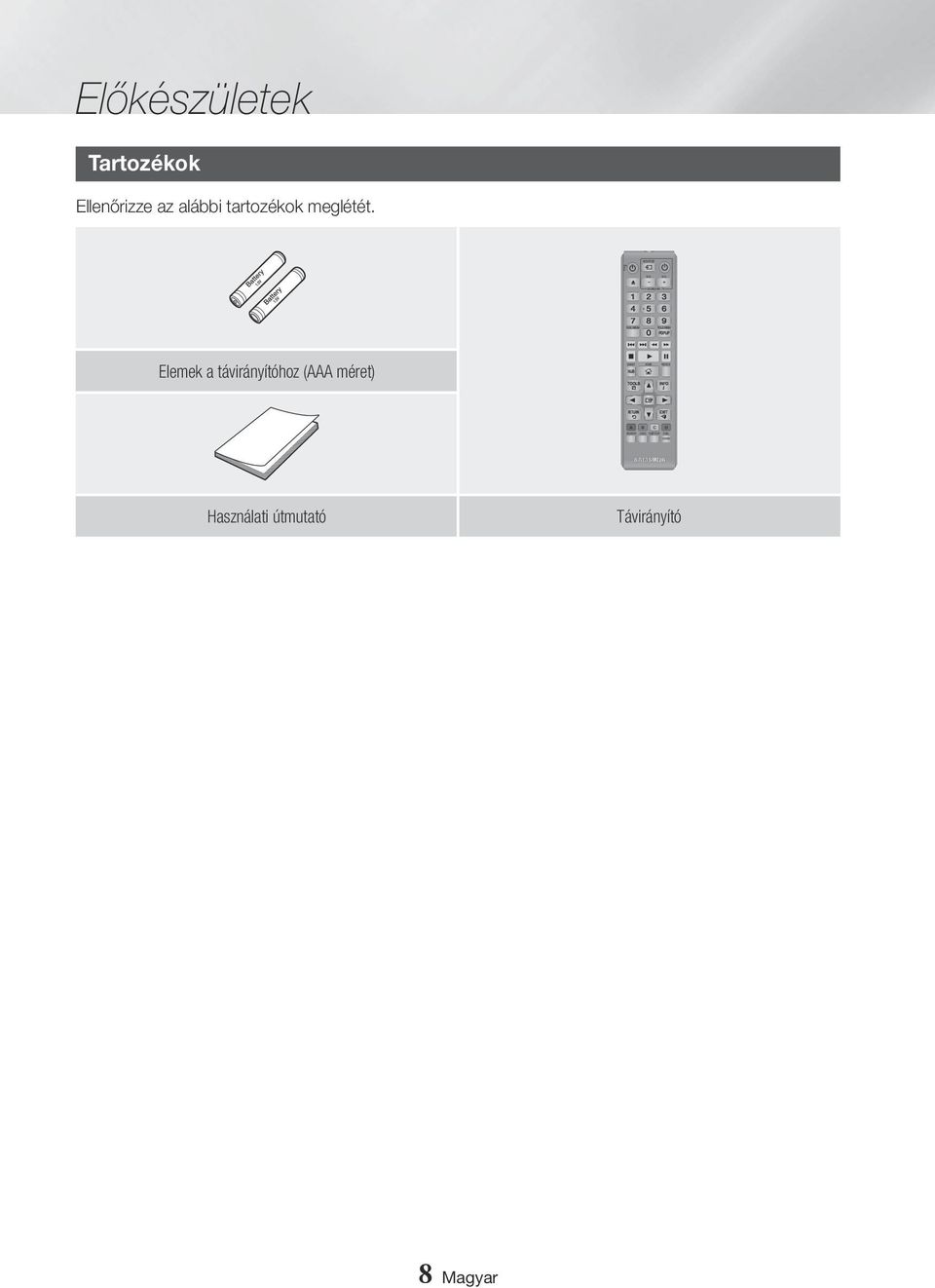 (AAA méret) 3 6 9 TITLE MENU 0 SMART POPUP HOME HOME REPEAT HUB APPS TOOLS INFO RETURN