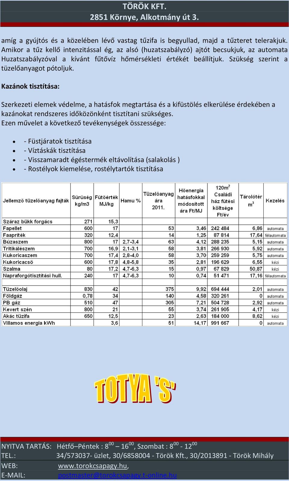 TOTYA S szilárdtüzelésű kazánok - PDF Free Download