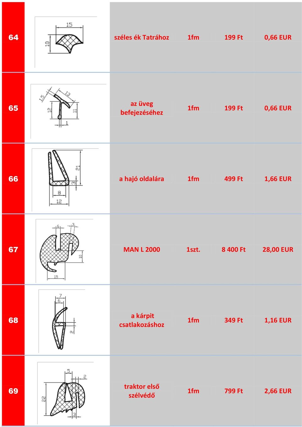 1,66 EUR 67 MAN L 2000 8 400 Ft 28,00 EUR 68 a kárpit