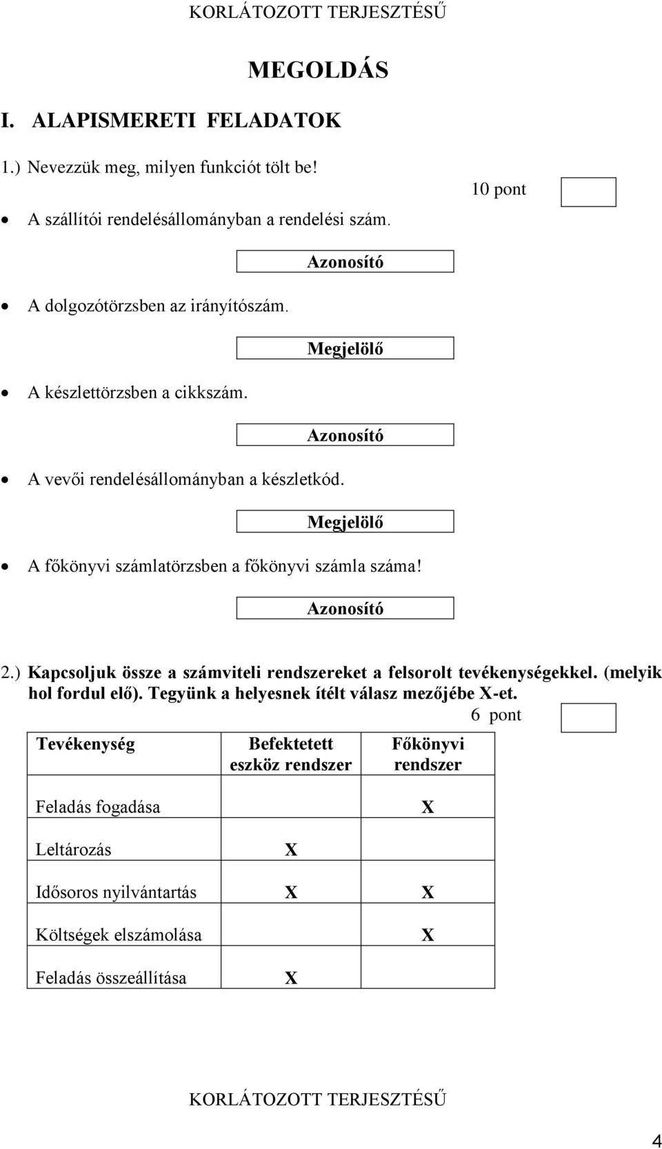 rendelésállományban a készletkód Megjelölő A főkönyvi számlatörzsben a főkönyvi számla száma!