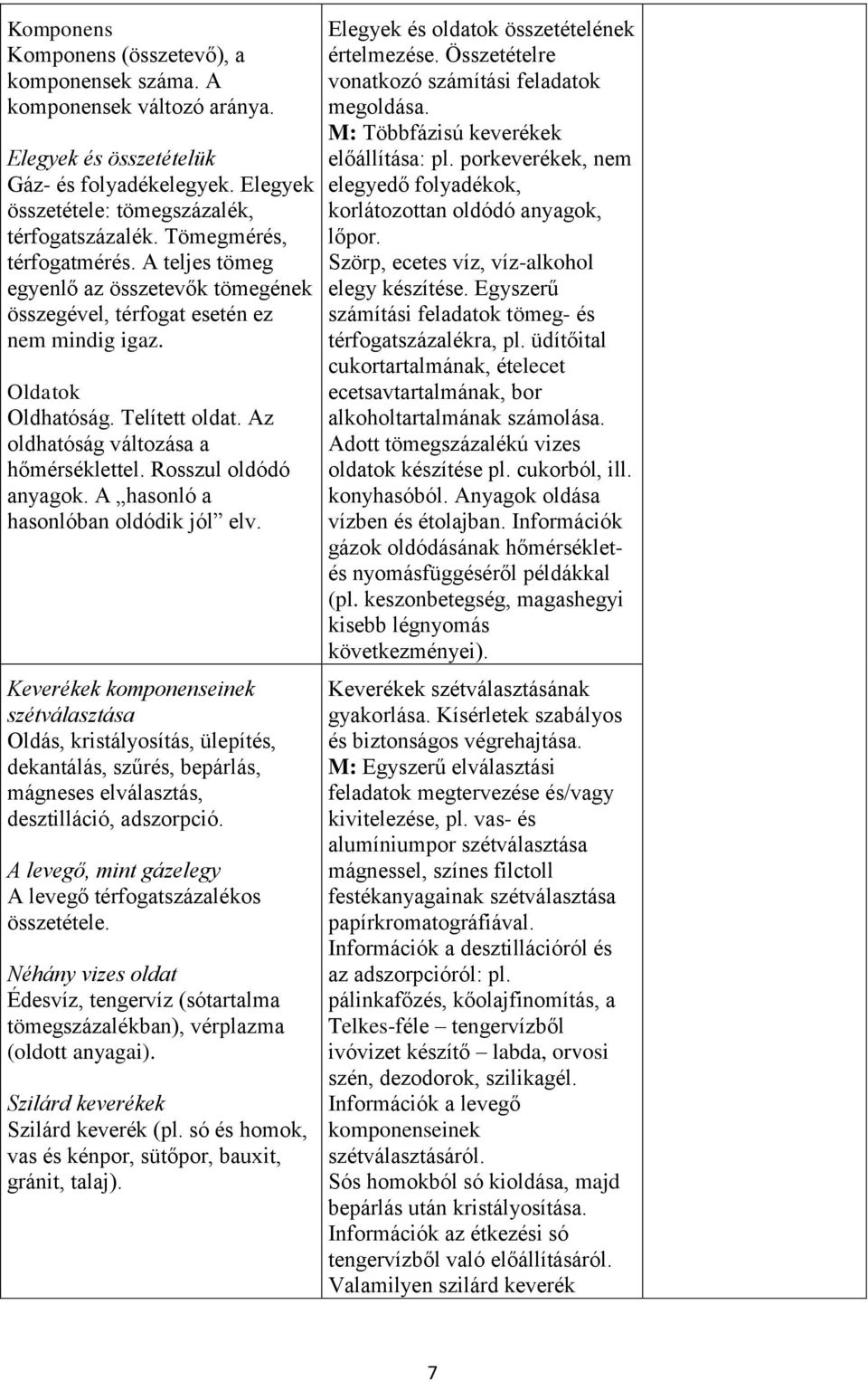 Rosszul oldódó anyagok. A hasonló a hasonlóban oldódik jól elv.