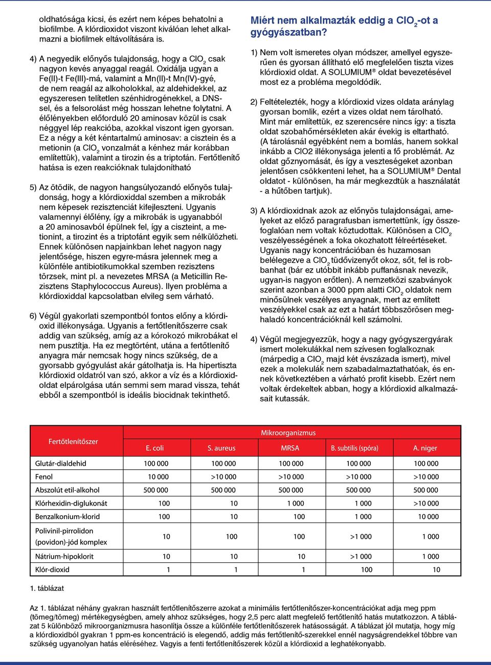 Oxidálja ugyan a Fe(II)-t Fe(III)-má, valamint a Mn(II)-t Mn(IV)-gyé, de nem reagál az alkoholokkal, az aldehidekkel, az egyszeresen telítetlen szénhidrogénekkel, a DNSsel, és a felsorolást még