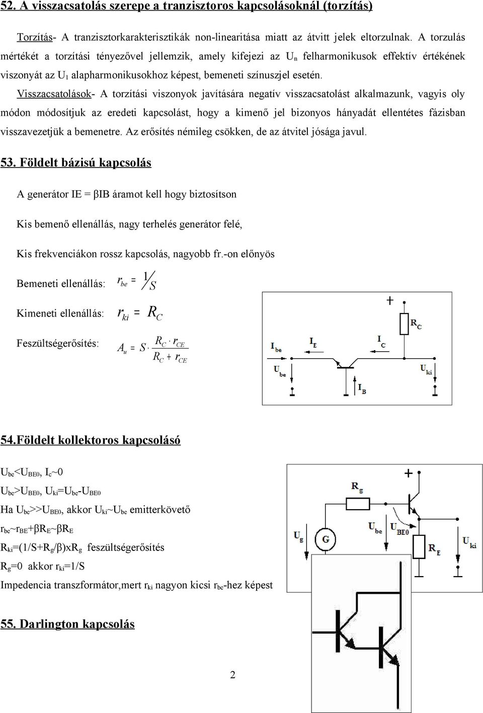 51. A földelt emitteres kapcsolás és munkaegyenes, munkapont - PDF Free  Download