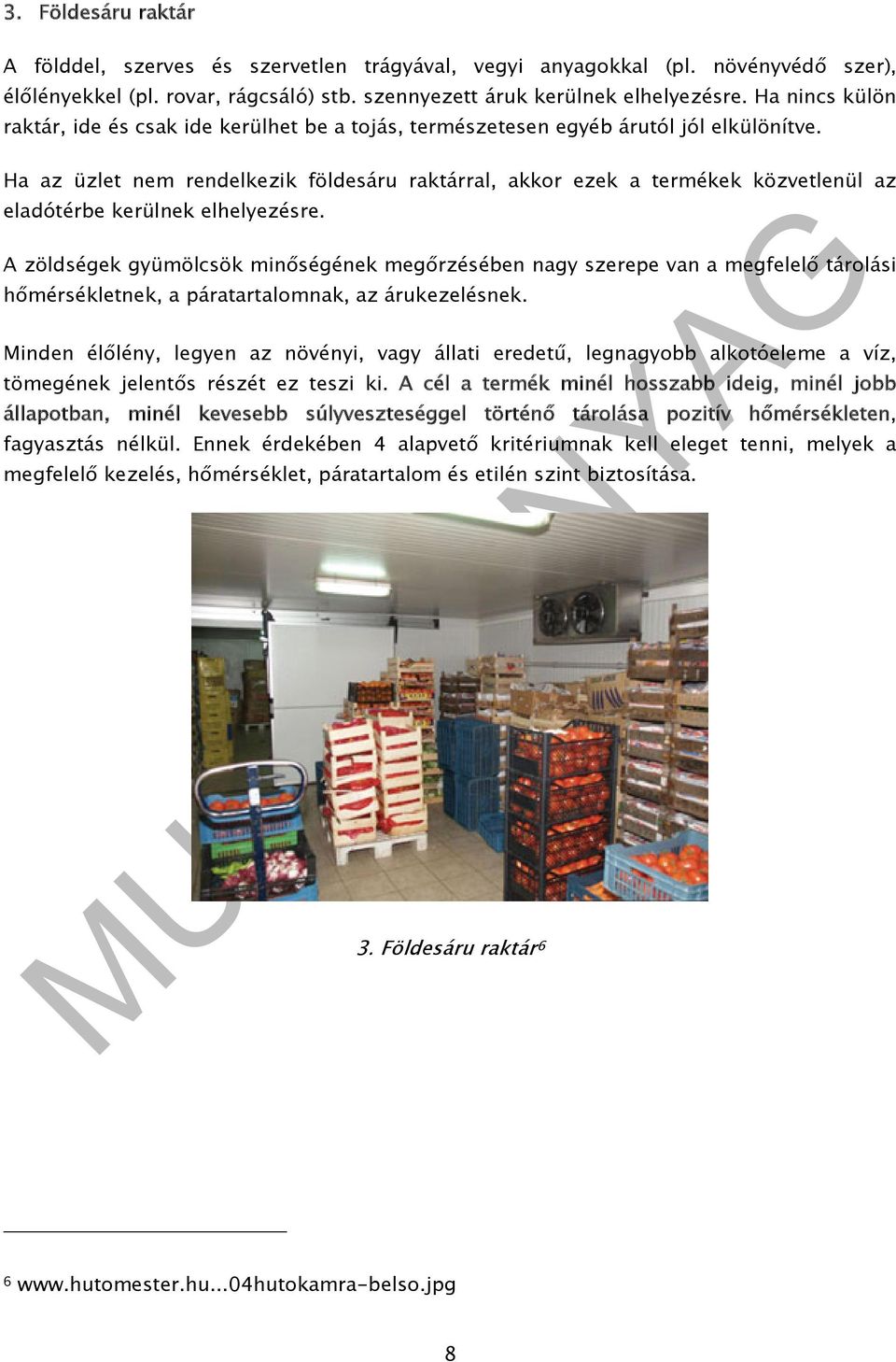 Ha az üzlet nem rendelkezik földesáru raktárral, akkor ezek a termékek közvetlenül az eladótérbe kerülnek elhelyezésre.