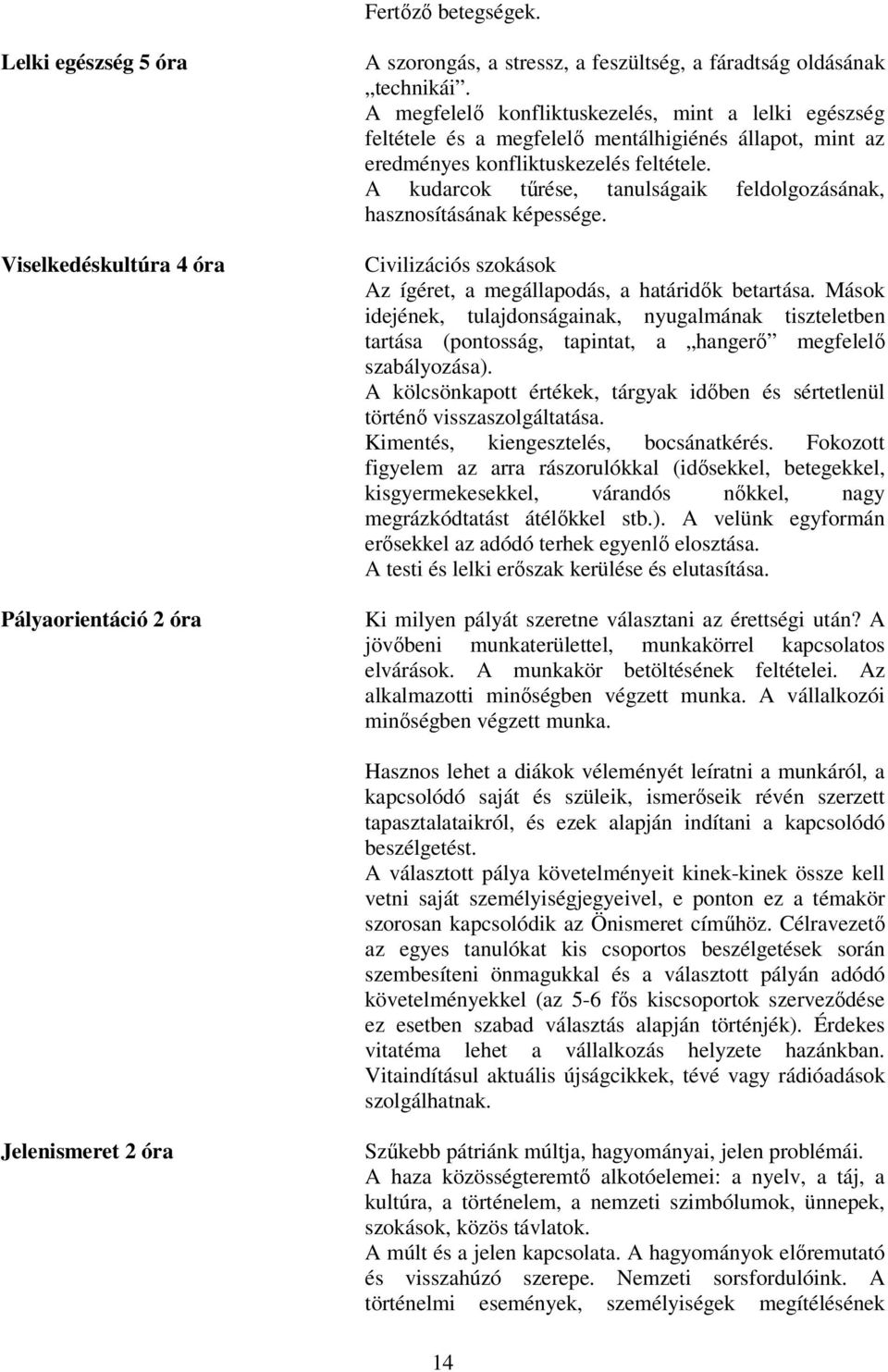 A kudarcok tűrése, tanulságaik feldolgozásának, hasznosításának képessége. Civilizációs szokások Az ígéret, a megállapodás, a határidők betartása.