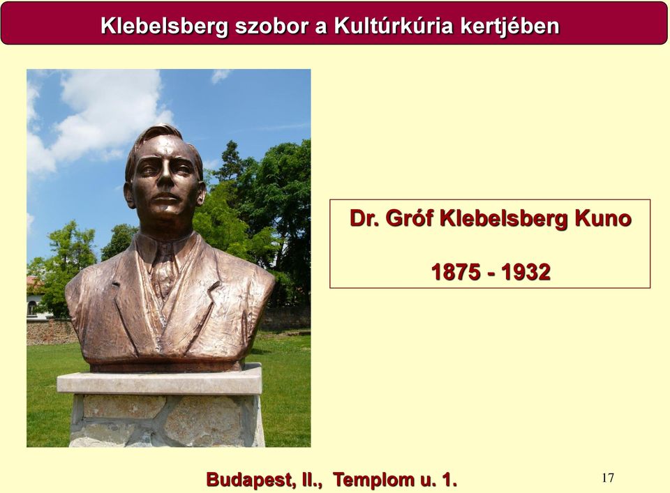 Gróf Klebelsberg Kuno