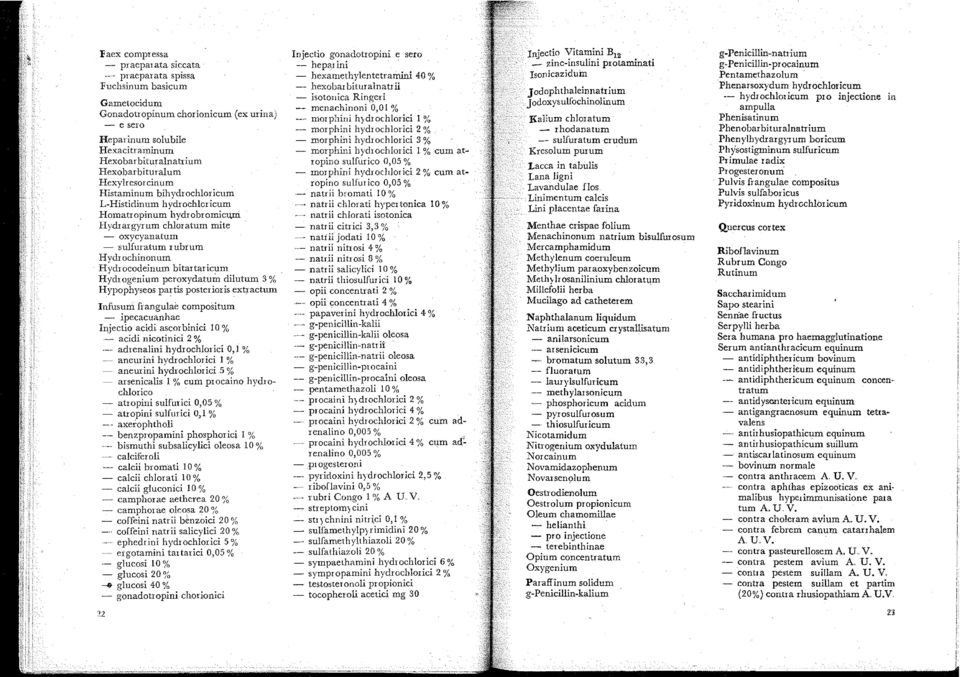 Hydrocodeinum bitartaricum Hydrogenium peroxydatuffi dilutum 3 % Hypophyseos pa~tis posterioris extractum Infusum f!