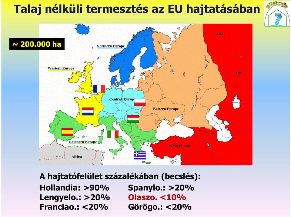 (becslés): Hollandia: >90% Lengyelo.