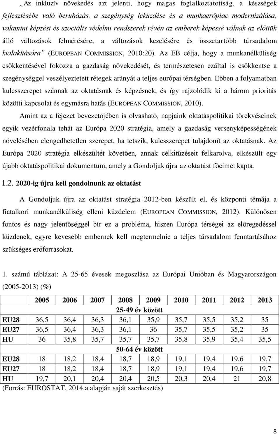 Az EB célja, hogy a munkanélküliség csökkentésével fokozza a gazdaság növekedését, és természetesen ezáltal is csökkentse a szegénységgel veszélyeztetett rétegek arányát a teljes európai térségben.