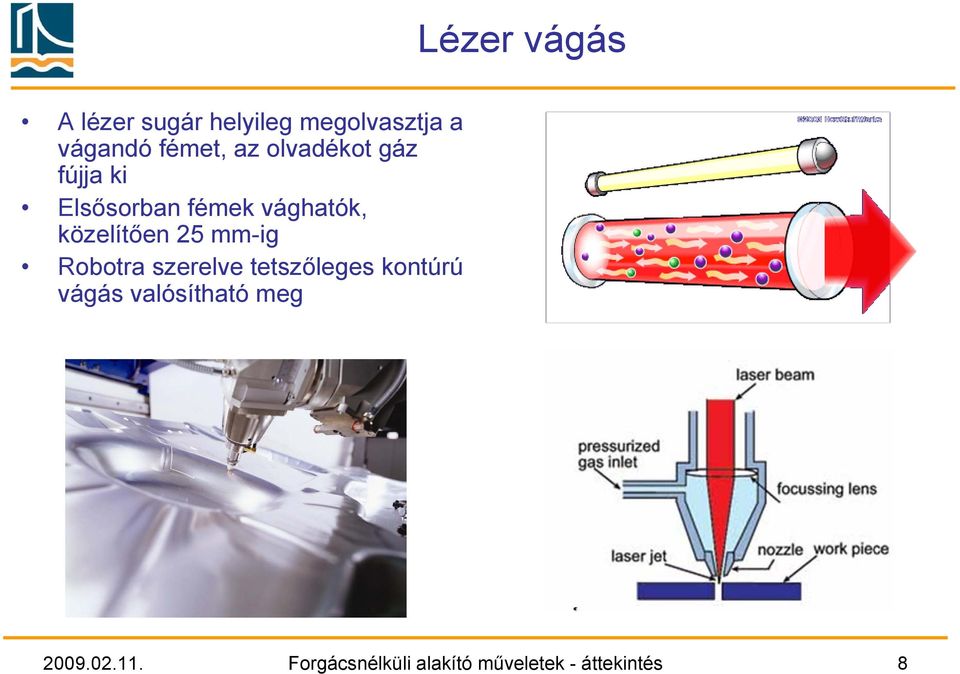 közelítően 25 mm-ig Robotra szerelve tetszőleges kontúrú vágás