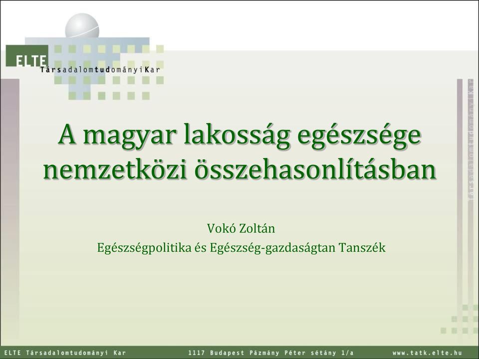 Vokó Zoltán Egészségpolitika