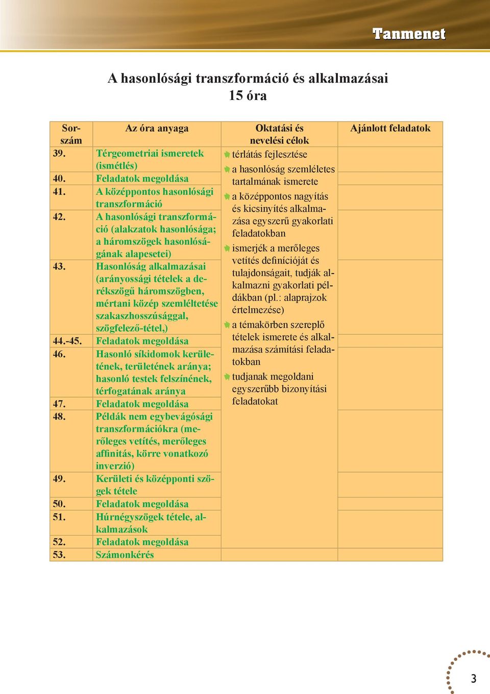 (arányossági tételek a derékszögű háromszögben, mértani közép szemléltetése szakaszhosszúsággal, szögfelező-tétel,) Hasonló síkidomok kerületének, területének aránya; hasonló testek felszínének,