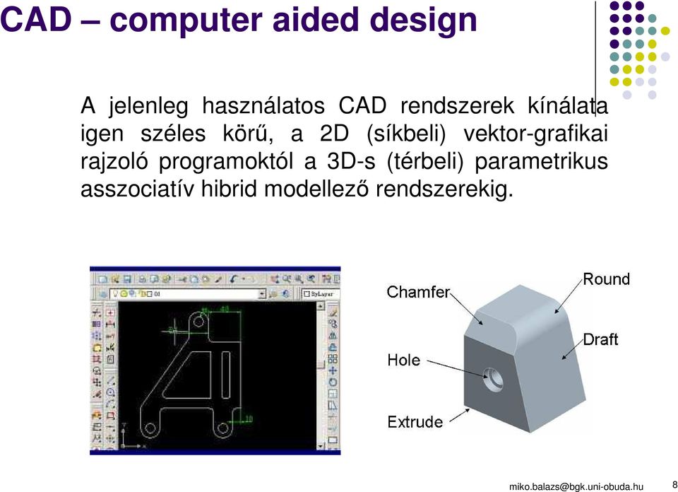 rajzoló programoktól a 3D-s (térbeli) parametrikus asszociatív