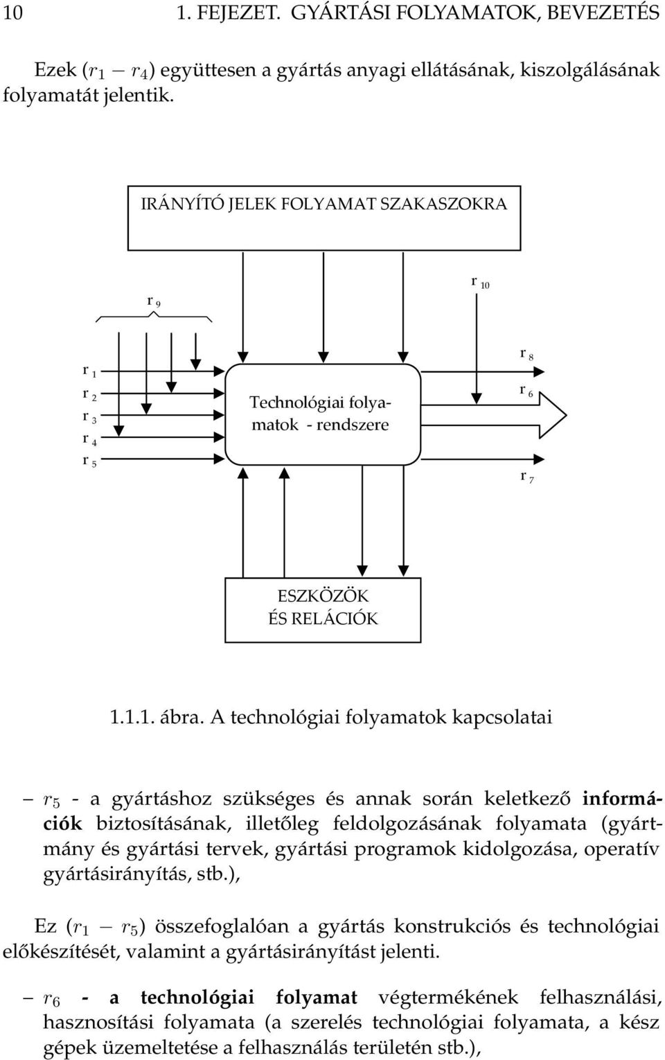 A technológiai folyamatok kapcsolatai r 5 - a gyártáshoz szükséges és annak során keletkező információk biztosításának, illetőleg feldolgozásának folyamata (gyártmány és gyártási tervek, gyártási