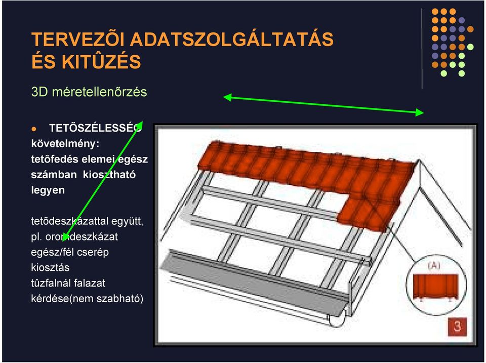 kiosztható legyen tetõdeszkázattal együtt, pl.