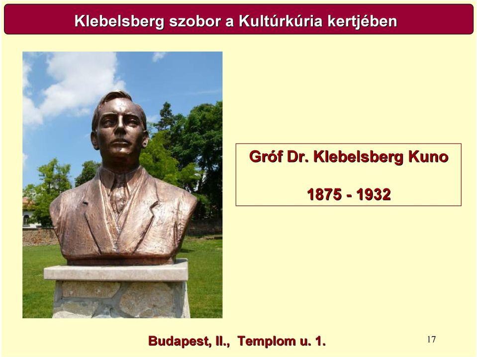 Dr. Klebelsberg Kuno