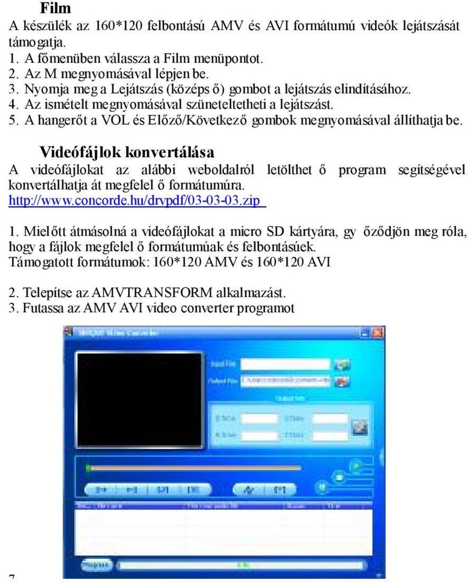 ConCorde 630 MSD MP4 Használati útmutató - PDF Free Download