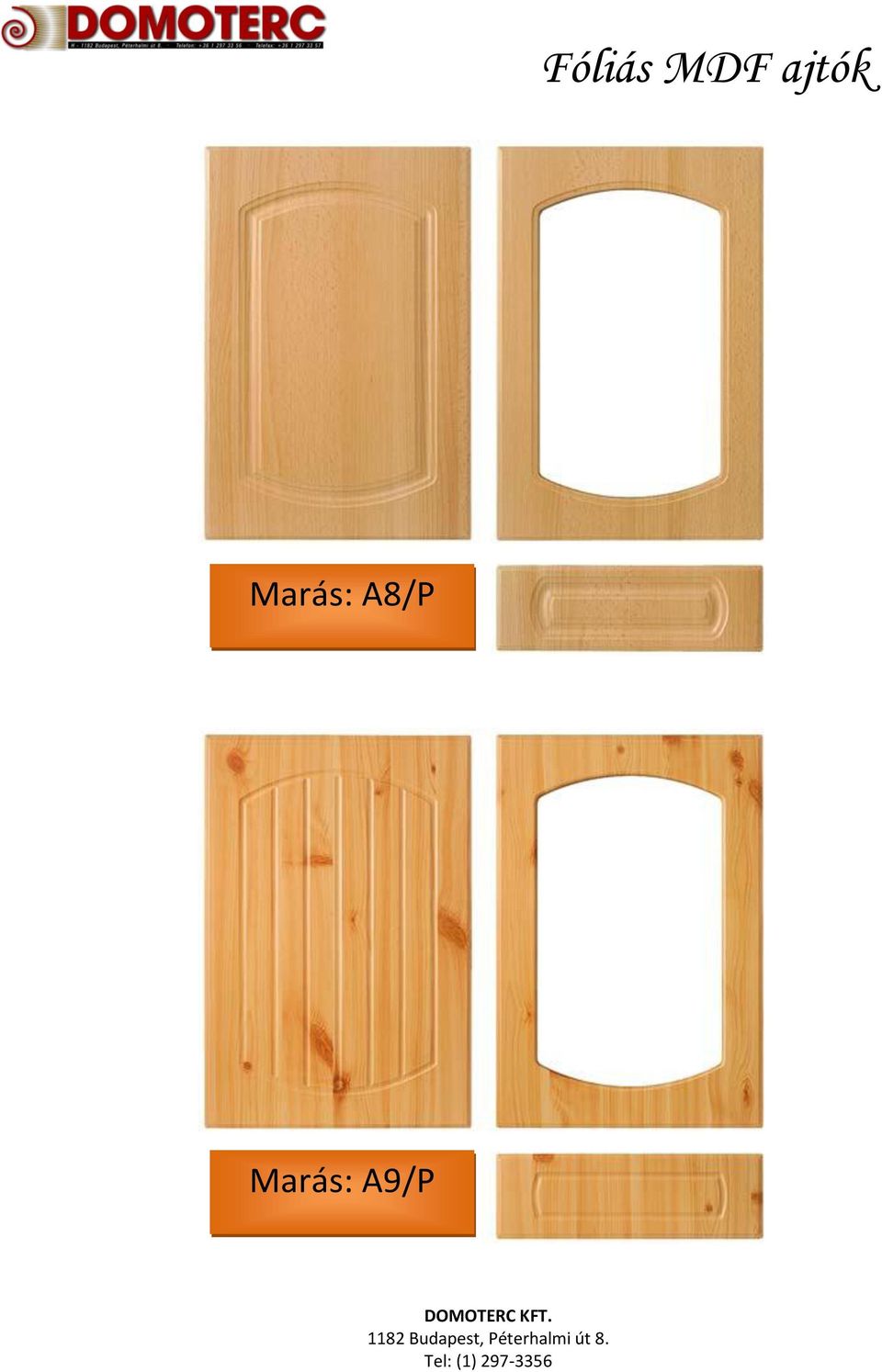 Fóliás MDF ajtók. Marás: A1/P - PDF Ingyenes letöltés