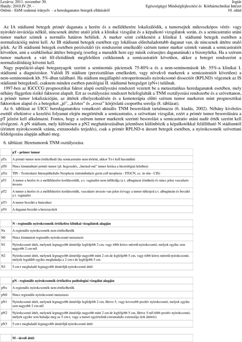 stádiumú betegek esetében a normalizációig mérni kell. Az IB stádiumú betegek esetében egy lokálisan előrehaladottabb daganat van, de nincsenek áttétre utaló jelek.