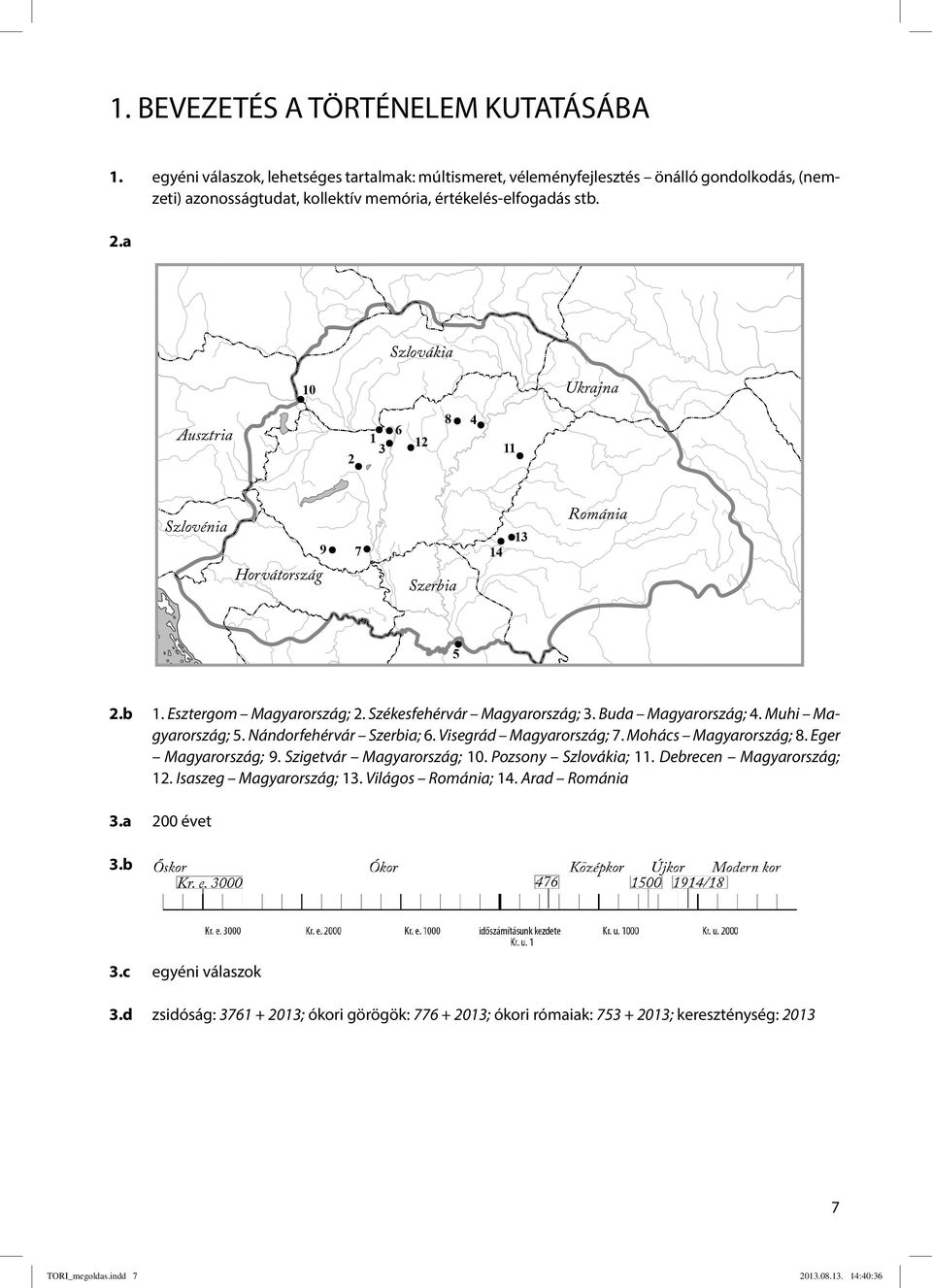 Esztergom Magyarország; 2. Székesfehérvár Magyarország; 3. Buda Magyarország; 4. Muhi Magyarország; 5. Nándorfehérvár Szerbia; 6. Visegrád Magyarország; 7. Mohács Magyarország; 8.