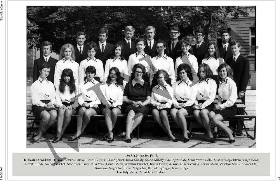 sor: Varga István, Varga Ilona, Novák Tünde, Szabó Erzsébet, Monostori Lujza, Kiss Vera, Tarnai Mária, Asztalos Erzsébet,