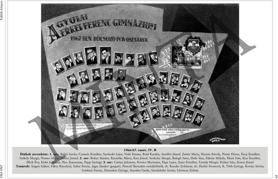 sor: Bokor Sándor, Rasztóka Mária, Kiss József, Szokolai Margit, Balogh Imre, Dobi Sára, Fábián Mihály, Dézsi Irén, Kiss Erzsébet, Illich Éva, Erdei Julianna, Pécs Zsuzsanna, Papp György; 3.